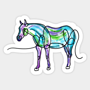 Single Line Horse Sticker